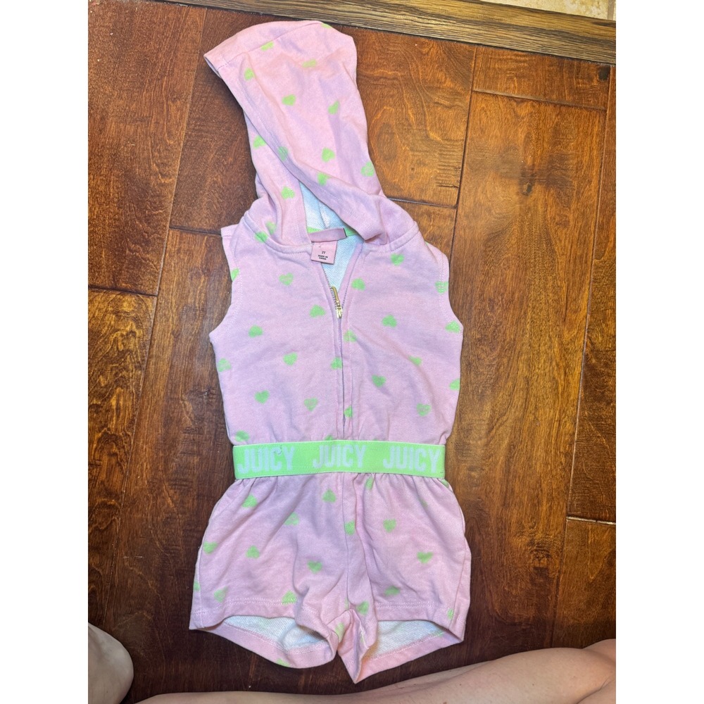 Juicy Couture Toddler Girls Sleeveless Hooded French Terry Romper
